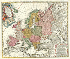 Europe and Europe Map By Johann Matthaus Haas
