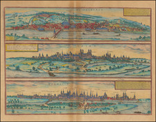 Süddeutschland and Mitteldeutschland Map By Georg Braun  &  Frans Hogenberg