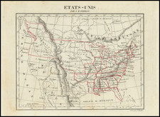 United States and Missouri Map By Aristide Michel Perrot