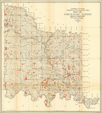 [ Allotment Map ]   Map of Chickasaw Nation, Indian Territory . . . 1900 By United States Department of the Interior