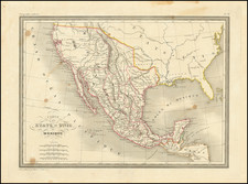 Texas, Southwest and Mexico Map By Conrad Malte-Brun