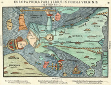 Europe, Europe and Curiosities Map By Heinrich Bunting