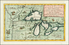 [ First Map of the Great Lakes ]   La Louisiana, Parte Settentrionalle, Scoperta sotto Protettione di Luigi XIV, Re di Francia . . .  By Vincenzo Maria Coronelli