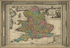 England Map By Pieter van der Aa