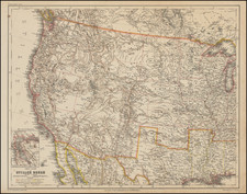 Plains, Southwest, Utah, Nevada, Rocky Mountains, Idaho, Montana, Utah, Wyoming and California Map By Meyer