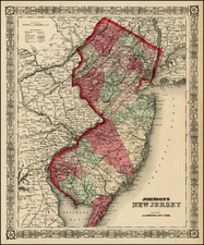 New England Map By Benjamin P Ward  &  Alvin Jewett Johnson