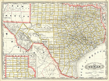 Texas and Southwest Map By George F. Cram