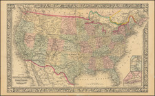 United States and Wyoming Map By Samuel Augustus Mitchell Jr.