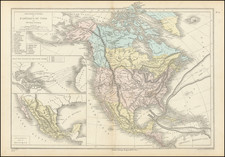 Carte Physique et Politique Du L'Amerique Du Nord By Drioux et Leroy
