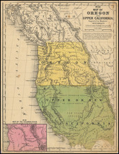 Arizona, Colorado, Nevada, New Mexico, Colorado, Idaho, Oregon, Washington and California Map By Samuel Augustus Mitchell