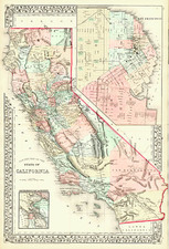 California Map By Samuel Augustus Mitchell Jr.