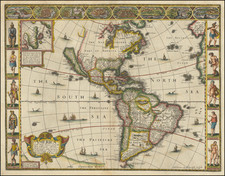 California as an Island and America Map By John Speed