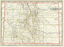 Southwest and Rocky Mountains Map By George F. Cram