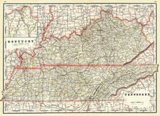 South and Southeast Map By George F. Cram