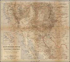 Map of the South-Western Portion of the United States and of Sonora and Chihuahua to illustrate the Paper by Dr. W.A. Bell. . . . (with Royal Geographical Society Text) By Royal Geographical Society