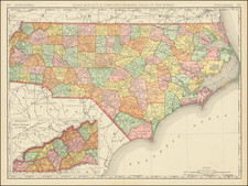 North Carolina Map By Rand McNally & Company