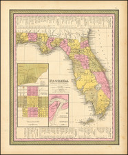 Florida Map By Samuel Augustus Mitchell