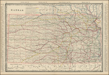 Kansas Map By George F. Cram