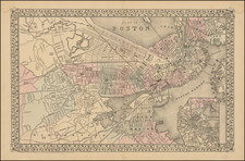 New England Map By Samuel Augustus Mitchell Jr.