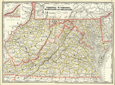 Mid-Atlantic and Southeast Map By George F. Cram