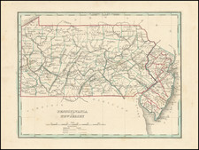 New Jersey and Pennsylvania Map By Thomas Gamaliel Bradford