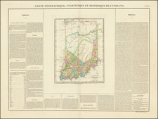 [ Indiana ]   Carte Geographique, Statistique et Historique De L'Indiana By Jean Alexandre Buchon