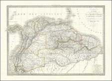 Carte De Colombie Contenant Les Republiques de la Nle. Grneadel, de Venezuela, de L'Equateur et Les Guayanes . . . 1842 By Alexandre Emile Lapie