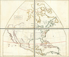 Texas and North America Map By Giovanni Battista Nicolosi