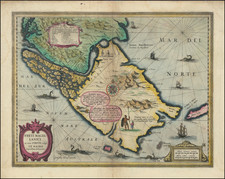 (Strait of Magellan) Freti Magellanici ac novi Freti vulgo Le Maire exactissima delineatio. [The most exact delineation of the Strait of Magellan and the new Strait, commonly known as Le Maire.] By Willem Janszoon Blaeu