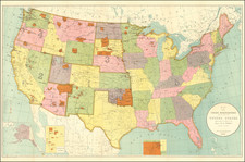 Map Showing Indian Reservations Within The Limits of the United States Compiled Under The Direction of the Hon. W.A. Jones Commissioner of Indian Affairs  1893