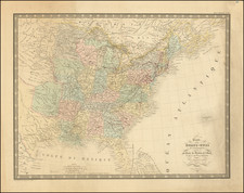 Carte des Etats-Unis D'Amerique Comprenant une Partie des Districts de l'Ouest et de la Nouvelle Bretgane . . . 1855 By J. Andriveau-Goujon