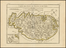 Malta Map By Gilles Robert de Vaugondy