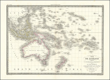 Southeast Asia, Australia, Oceania and Other Pacific Islands Map By Alexandre Emile Lapie