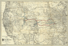 United States, Kansas, Nebraska, Colorado, Utah, Nevada, Colorado, Idaho, Montana, Utah, Wyoming, Oregon and California Map By G.W.  & C.B. Colton