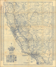 Nevada, California and Los Angeles Map By Rand McNally & Company