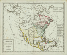 Alaska and North America Map By Edme Mentelle