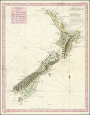 [ New Zealand ]  Carte De La Nle. Zelande visitee en 1769 et 1770 par le Lieutenant J. Cook Commandant De L'Endeavor Vaisseau de la Majeste By James Cook