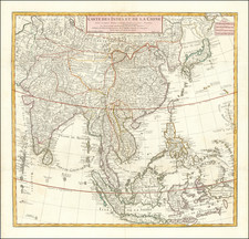 China, India, Southeast Asia, Philippines and Indonesia Map By Jean André Dezauche