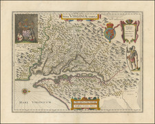 Mid-Atlantic, Maryland, Delaware, Southeast and Virginia Map By Willem Janszoon Blaeu