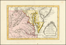 Maryland, Southeast and Virginia Map By Jacques Nicolas Bellin