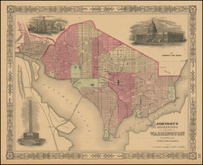 Washington, D.C. Map By Benjamin P Ward  &  Alvin Jewett Johnson