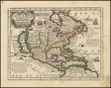 L'Amerique Septentrionale qui fait partie des Indes Occidentales... [with] Description Abrege de L'Amerique Septentrionale By Jacques Chiquet