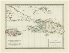 Carte Des Isles De La Jamaique et De St. Domingue By Mentelle  &  Pierre-Gilles Chanlaire