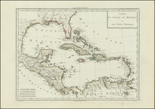 South, Southeast, Texas, Mexico, Caribbean and Central America Map By Mentelle  &  Pierre-Gilles Chanlaire