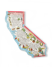 California (Die Cut Souvenir Postcard) By Max Poschin