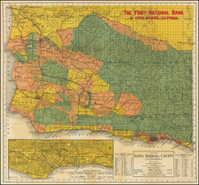 (Santa Barbara - Old Spanish Land Grants) Map of Santa Barbara County California