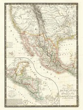 Texas, Southwest, Rocky Mountains and California Map By Adrien-Hubert Brué