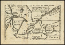 New England, Midwest, Michigan and Western Canada Map By Baron de Lahontan