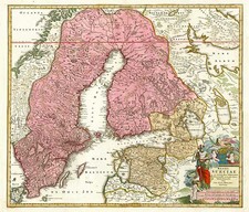 Europe, Baltic Countries and Scandinavia Map By Johann Baptist Homann