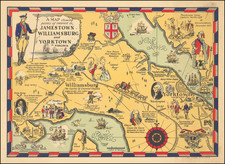 Virginia and Pictorial Maps Map By Hugo Stevens